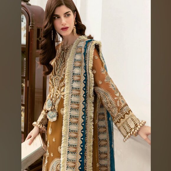 Amber & Teal Embroidered Palazzo Suit Set - Picture 3 of 5